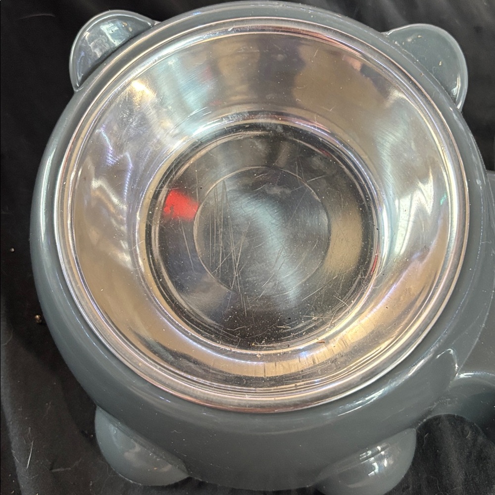 Gray Pet Bowl with Water Dispenser - Picture 2 of 3